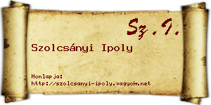 Szolcsányi Ipoly névjegykártya